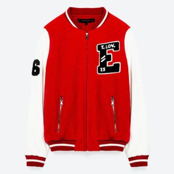 zara varsity bomber jacket